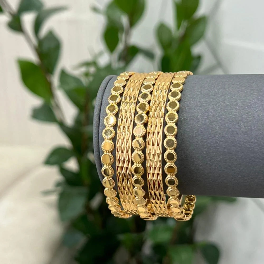 5 Marami Embroidery Bangles Gold Alternative