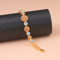 Gold Alternative Bracelet, Turquoise Charm