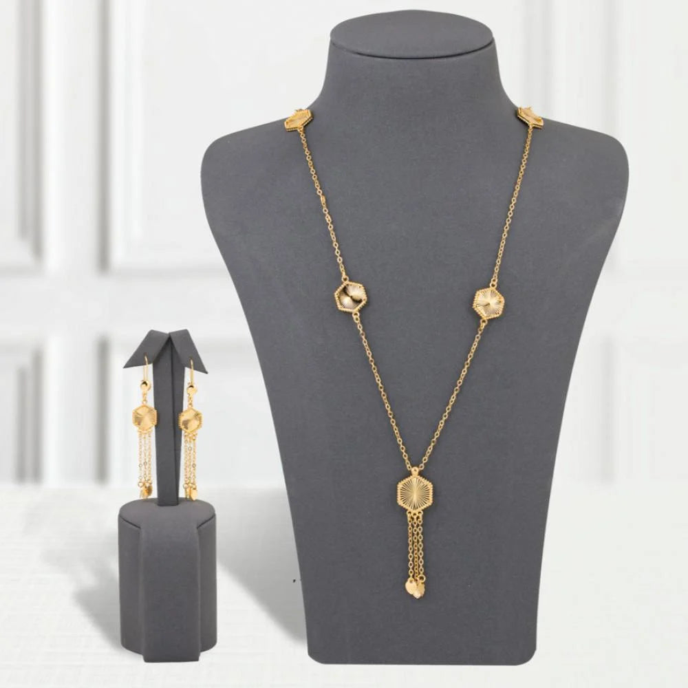 Soft Hexagonal Gold Alternative Necklace