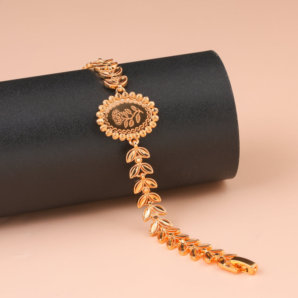 Floral glitter gold alternative bracelet