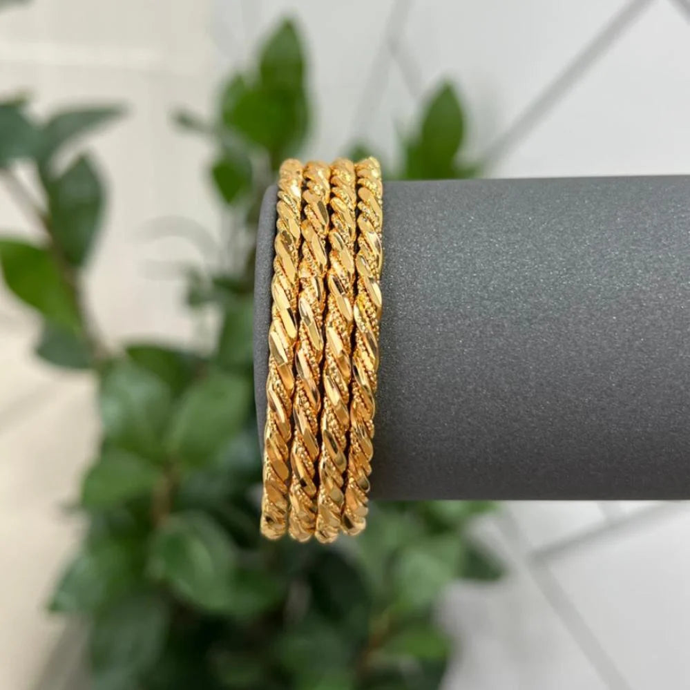 4 Twisted Wire Bangles