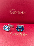 Cartier Cartier Blue Geometric Enamel Cufflinks – Designer Luxury Statement Cufflinks for Men