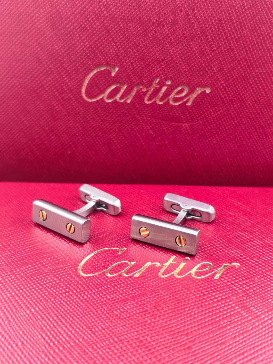 Cartier Cartier Cufflinks – Screw Motif Stainless Steel Luxury Cufflinks for Men