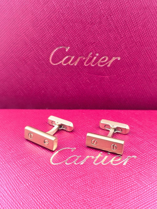 أزرار أكمام كارتييه Cartier باللون الذهبي بتصميم برغي - أزرار أكمام فاخرة للرجال من تصميم المصمم