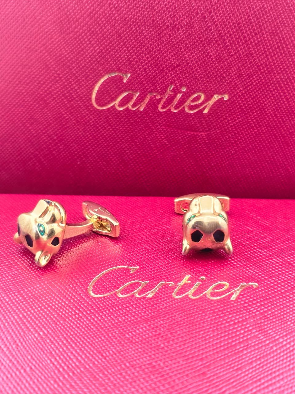Cartier Cartier Panther Head Gold-Tone Cufflinks – Luxury Designer Statement Cufflinks for Men