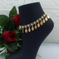 Gold Alternative Anklet With Oval Designs