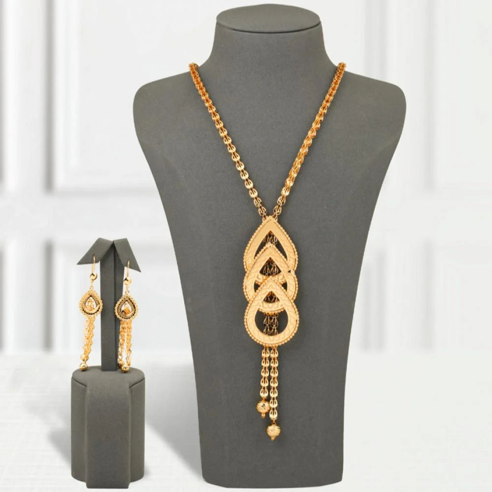 Gold Alternative Necklace with Cascading Circles