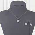 Gold Alternative Set, Zircon Heart, Silver