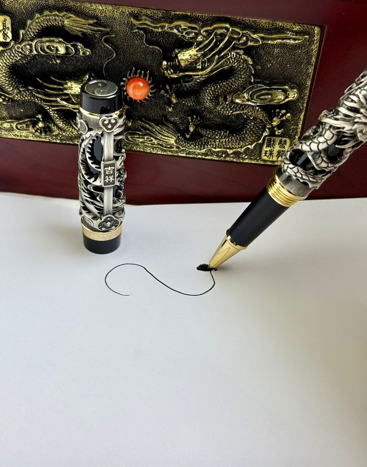 Jinhao Silver Black Dragon Pen