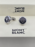 Montblanc Half-Textured Black Dial Cufflinks – Silver Designer Cufflinks