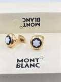Montblanc Star Emblem Gold Cufflinks – Black & Gold Designer Cufflinks for Men