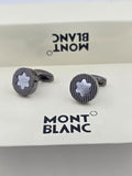 Montblanc Star Emblem Textured Cufflinks – Silver-Tone Designer Cufflinks for Men
