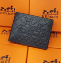 Hermes Style Black Wallet – Luxury Embossed Bifold