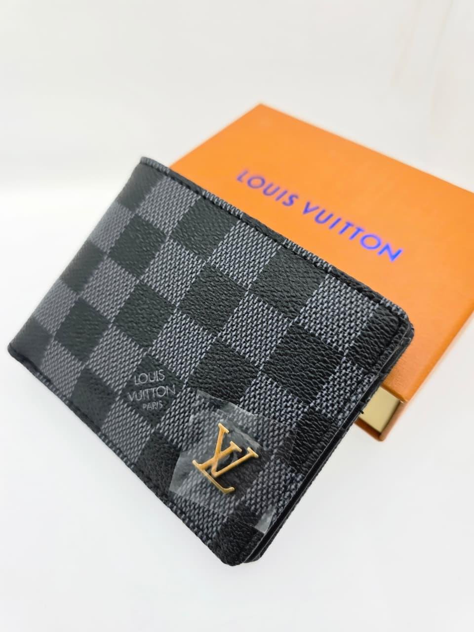 Louis Vuitton Checkered Wallet Grey Black
