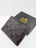 Coach Men’s Compact Billfold Signature Canvas Wallet