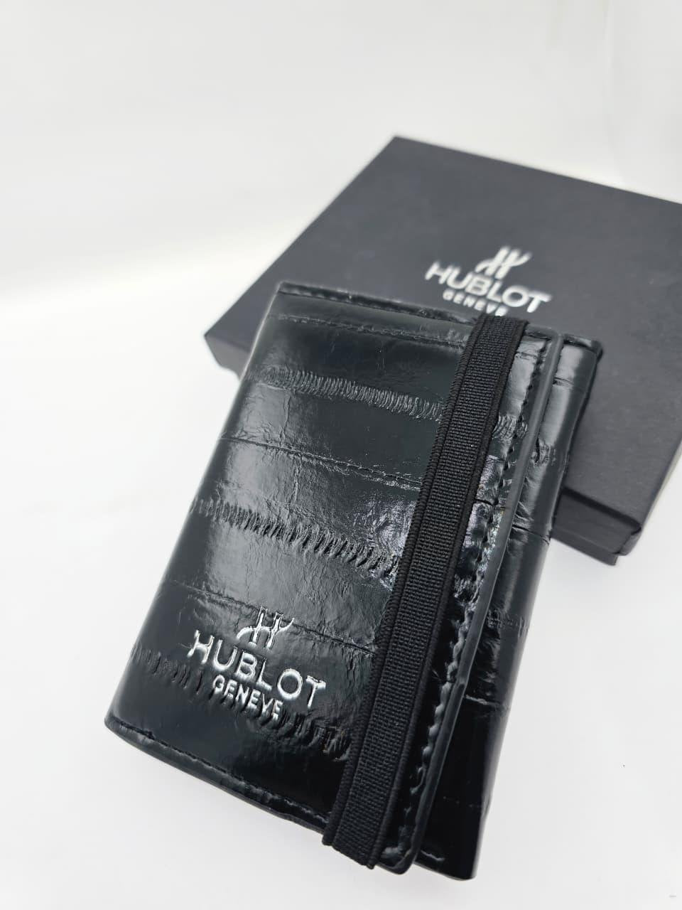 Hublot Geneve Black Crocodile Leather Magic Wallet