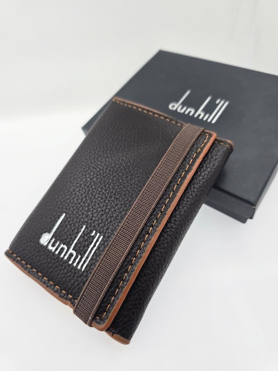 Dunhill Dark Brown Pebbled Leather Wallet