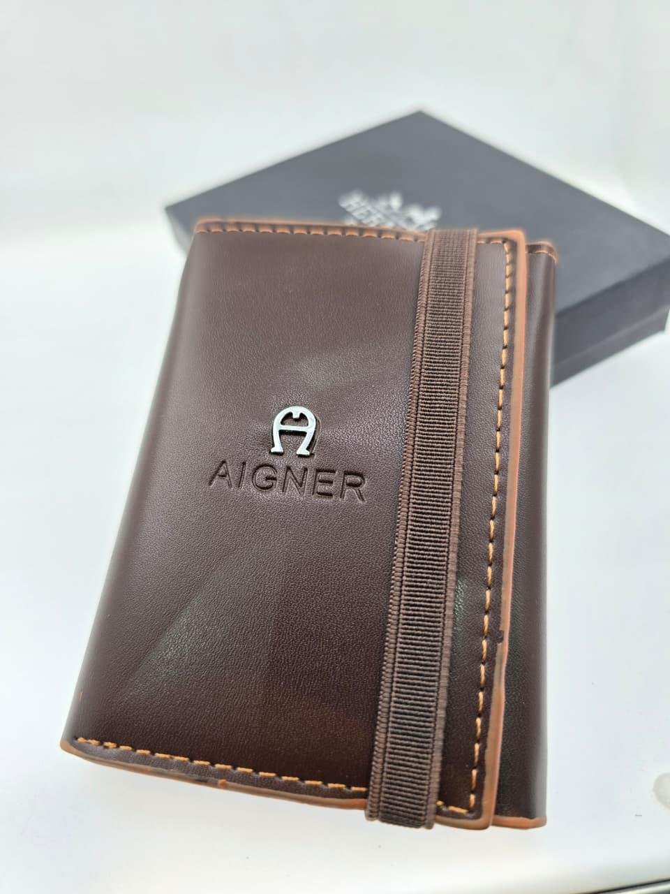 Aigner Chestnut Brown Smooth Leather Magic Wallet