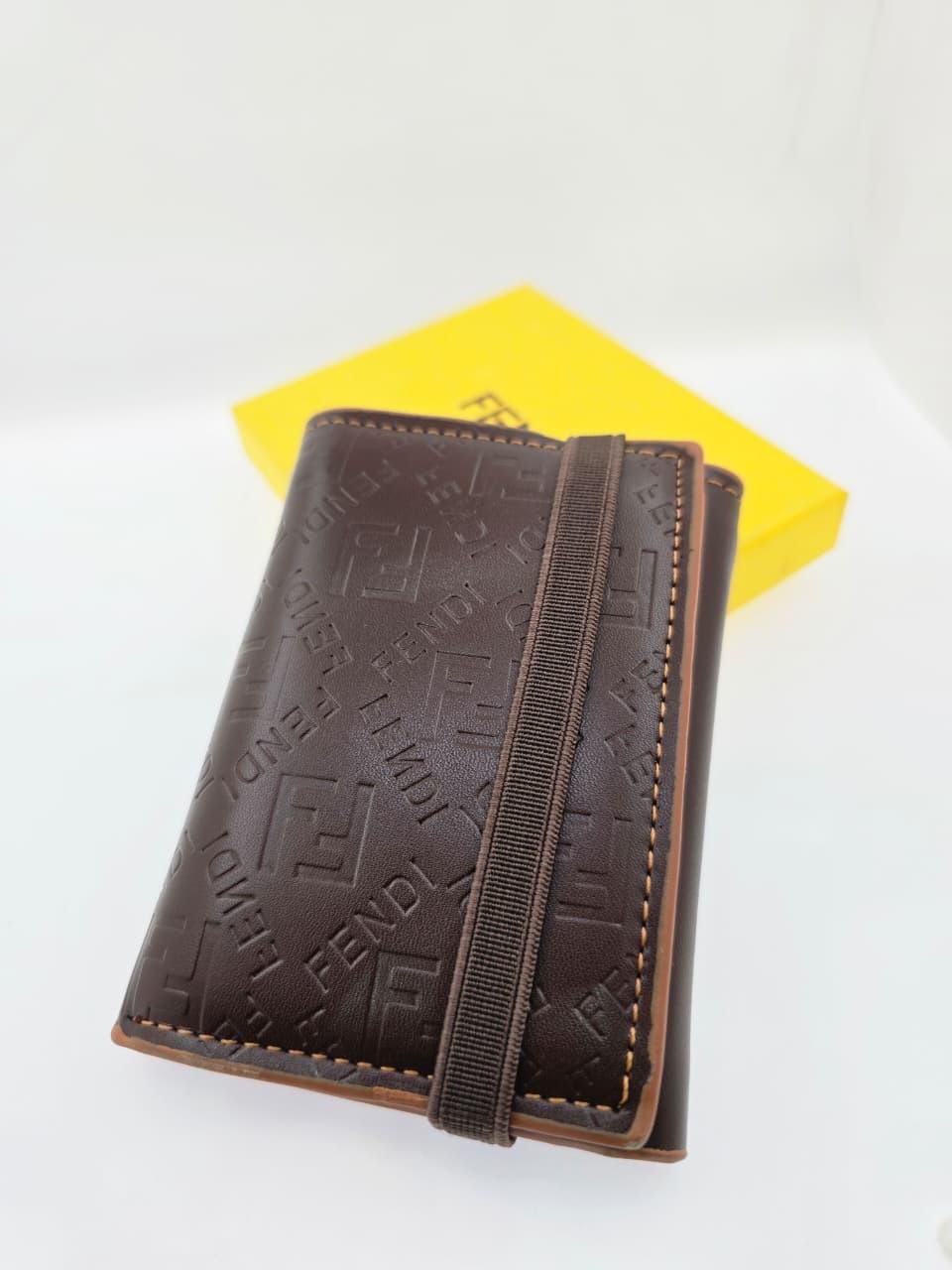Fendi Monogram Chocolate Brown Leather Magic Wallet
