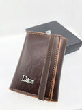 Dark Brown Embossed Elastic Wallet