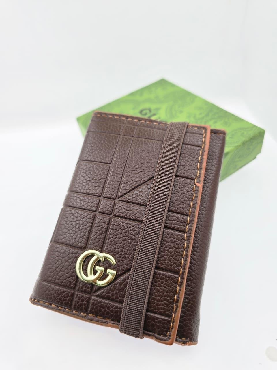 Chocolate Grid Elastic Wallet
