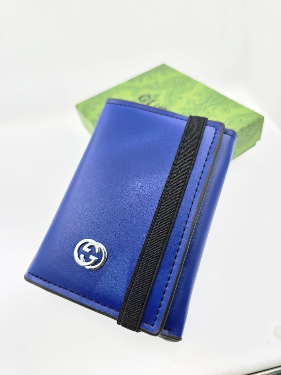 Cobalt Blue Smooth Elastic Wallet