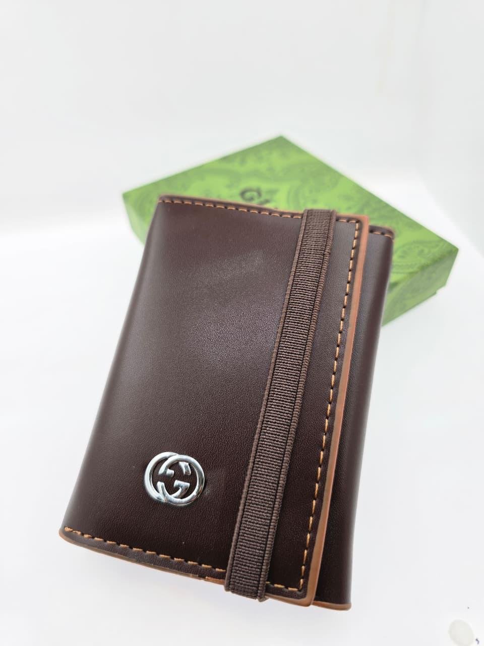 Chestnut Smooth Elastic Wallet