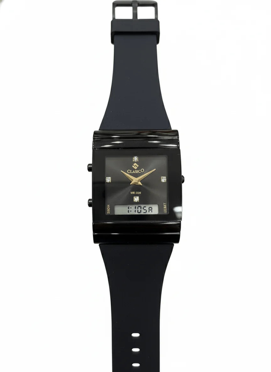 Clasico Luxury Unisex Dual-Time Hybrid Watch