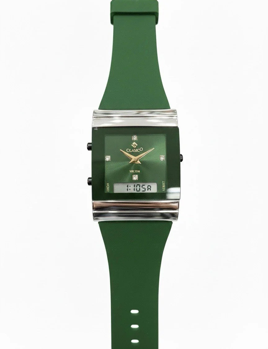 Clasico Luxury Unisex Dual-Time Hybrid Watch