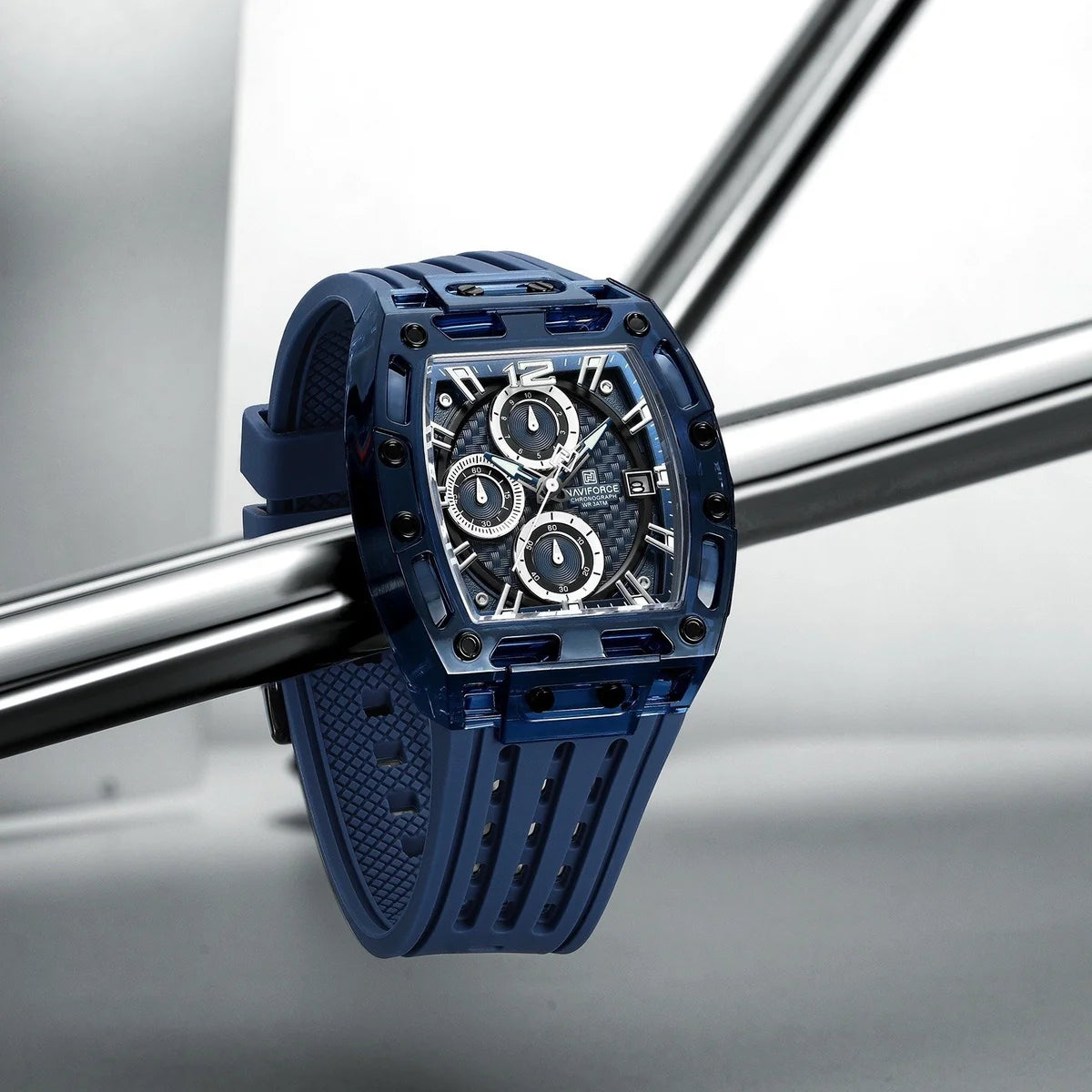 NAVIFORCE Men’s Transparent Luxury Sport Watch