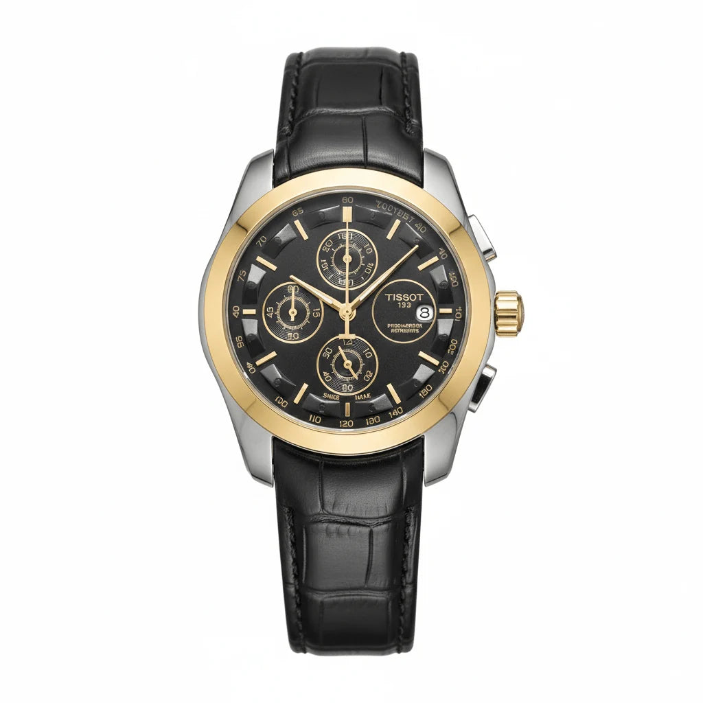 Tissot 1853 Chronograph Gold & Silver Leather Strap