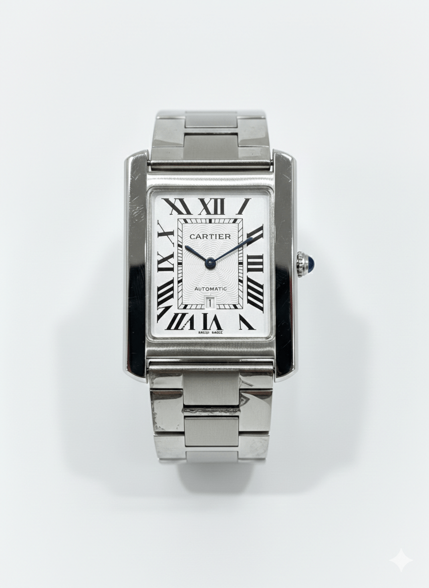 Cartier Tank Must - Polished Steel Case with Silver Flinqué Dial