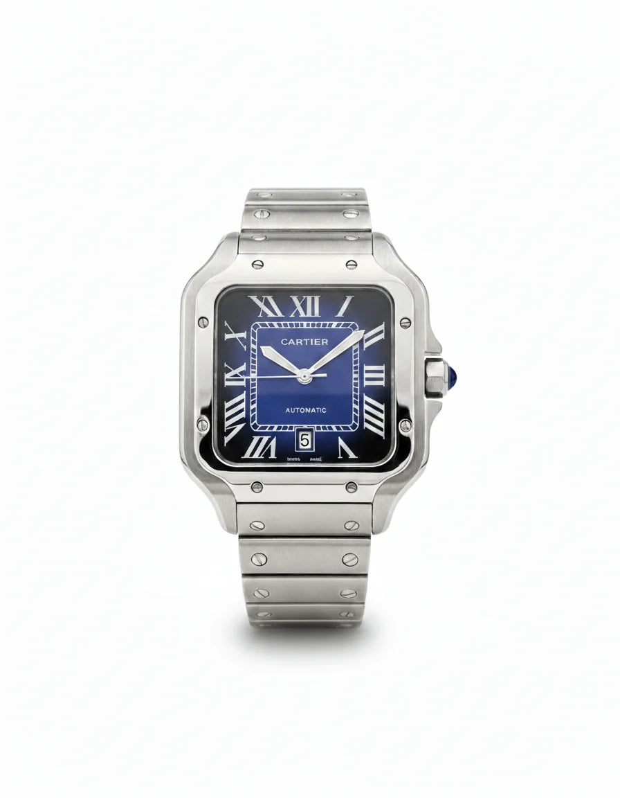 Cartier Santos – Classic Roman Dial Steel Watch