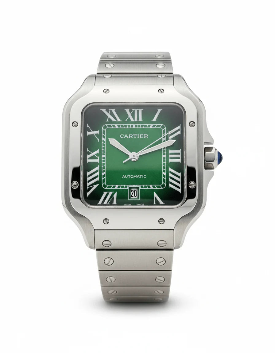 Cartier Santos – Classic Roman Dial Steel Watch