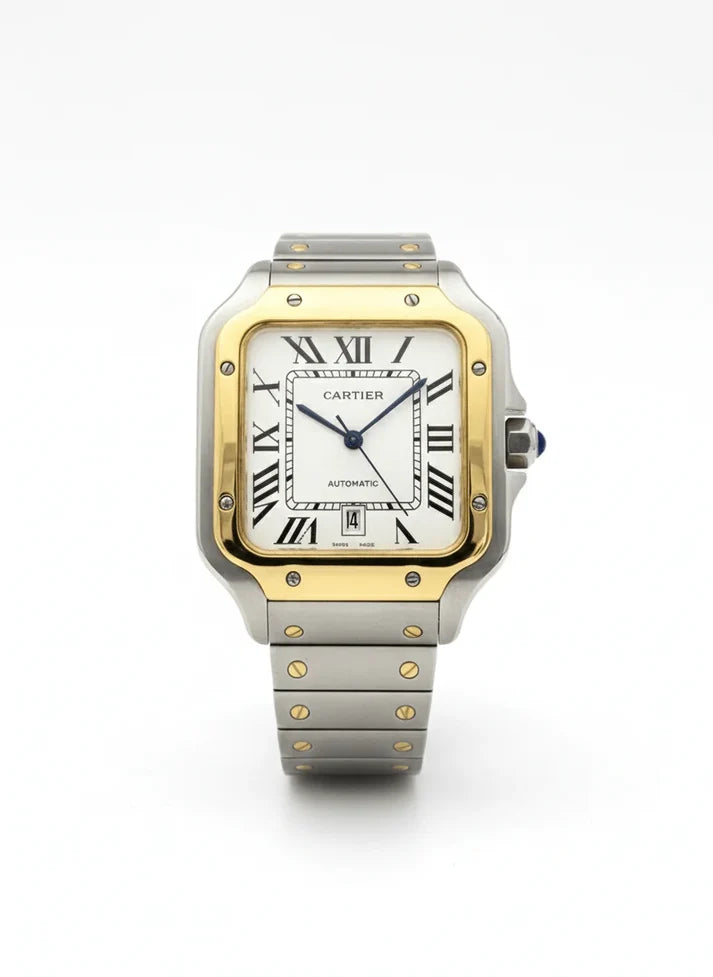 Cartier Santos – Classic Roman Dial Steel Watch