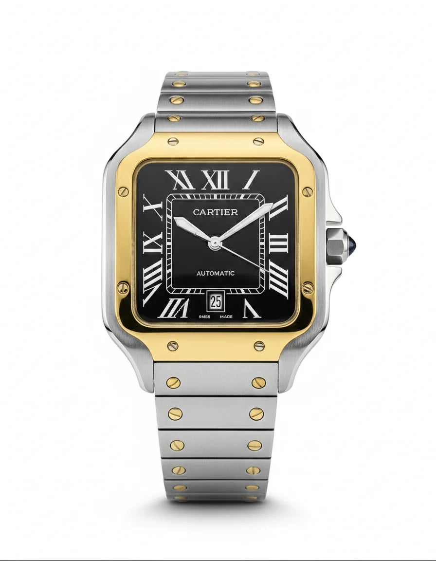 Cartier Santos – Classic Roman Dial Steel Watch
