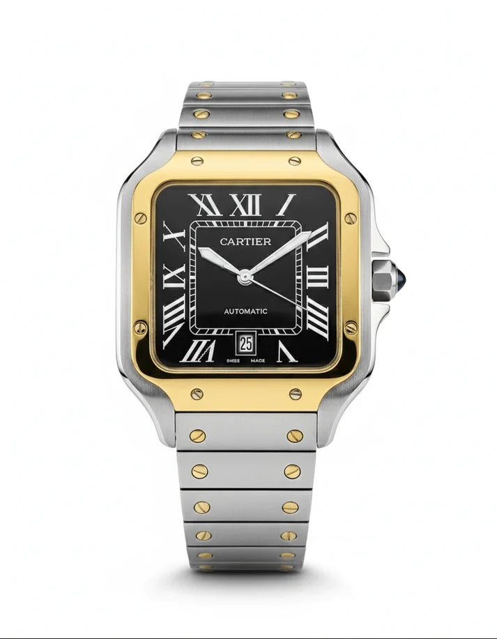 Cartier Santos – Classic Roman Dial Steel Watch