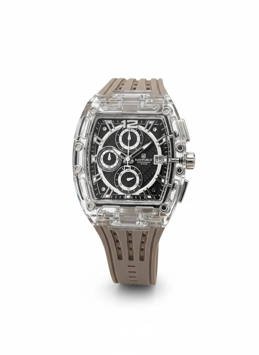 NAVIFORCE Men’s Transparent Luxury Sport Watch