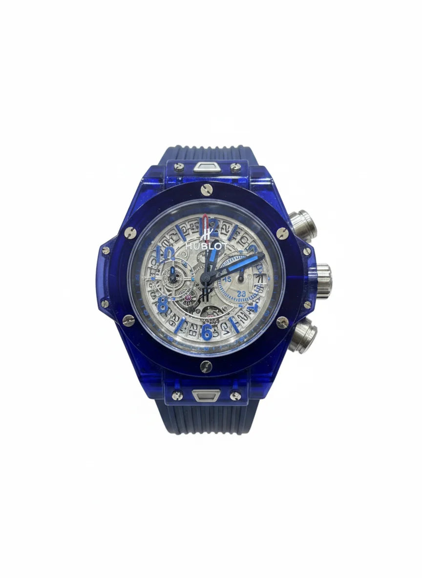 Hublot Inspired Transparent Skeleton Watch