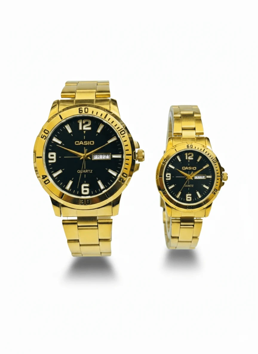 Casio Couple Watch Set – Premium Stainless Steel Design