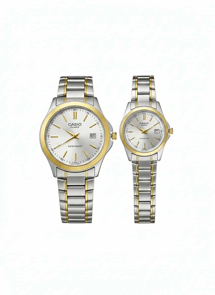 Casio Couple Watch Set – Premium Stainless Steel Design