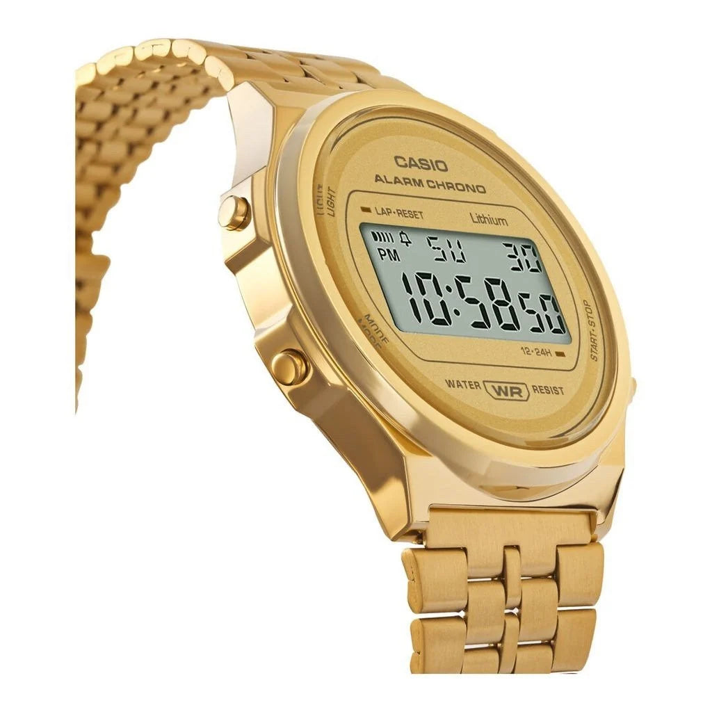 A CASIO COUPLE VINTAGE UNISEX ROUND BRACELET IN GOLD AND SILVER