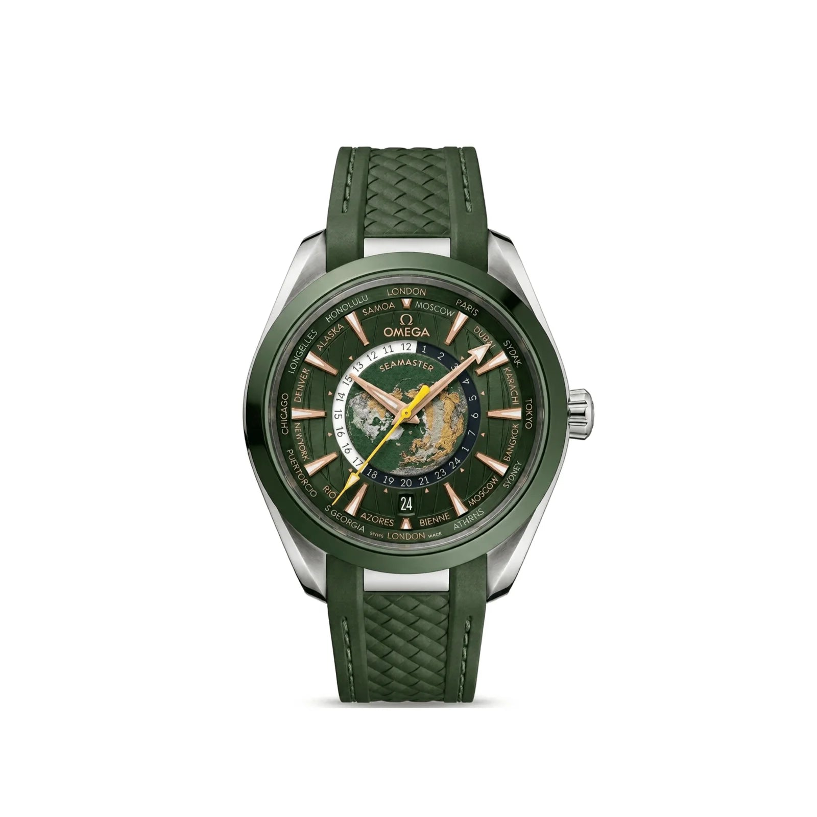 Omega Seamaster Aqua Terra Worldtimer – Green Dial & Strap Automatic