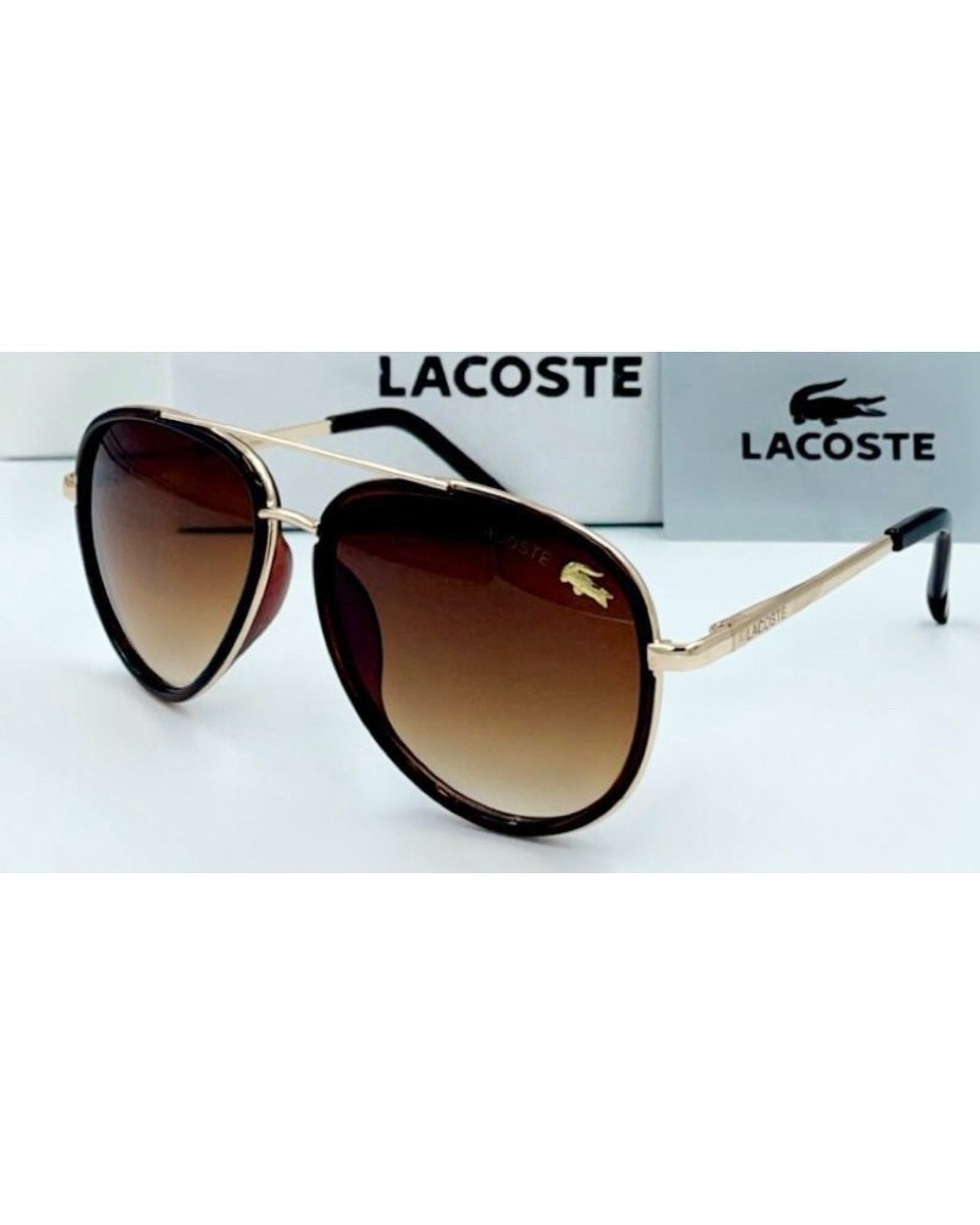 Lacoste Brown Gold Sunglasses