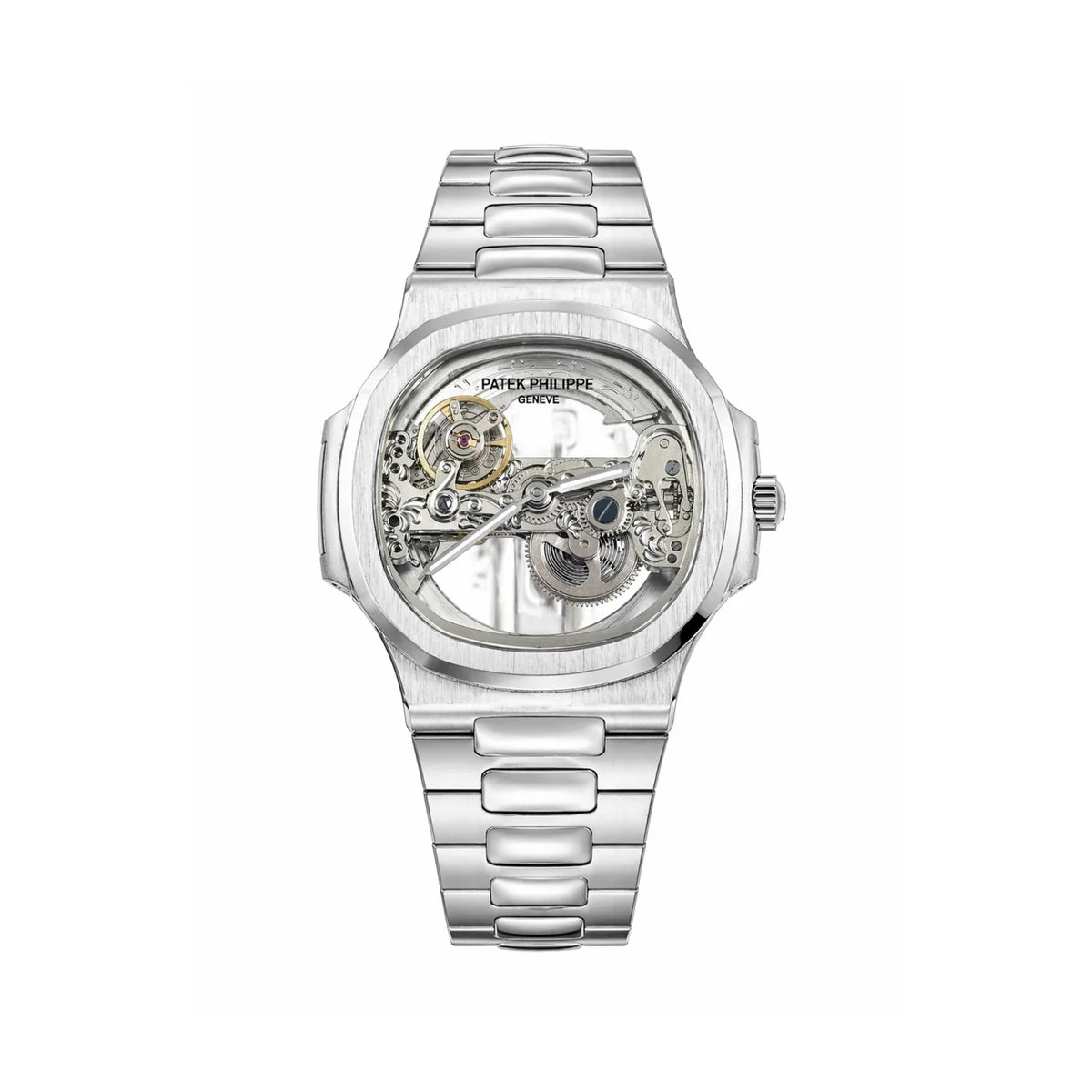 Patek Philippe Nautilus Skeleton Dial Swiss Automatic Silver Edition
