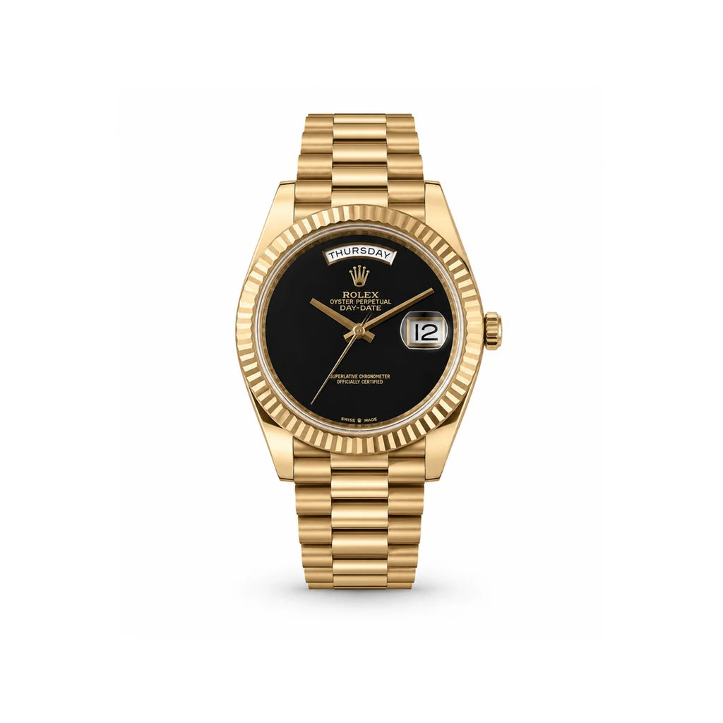 Rolex Day-Date Automatic Watch - Gold & Black