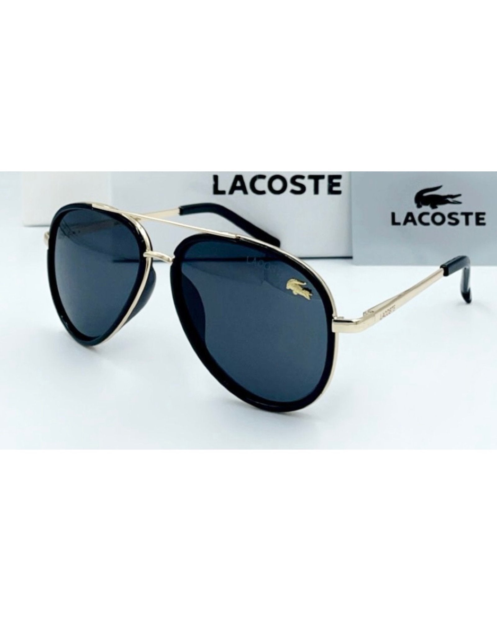 Lacoste Black Silver Sunglasses