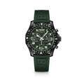 Breitling Endurance Pro Green Chronograph Quartz Watch Rubber Strap
