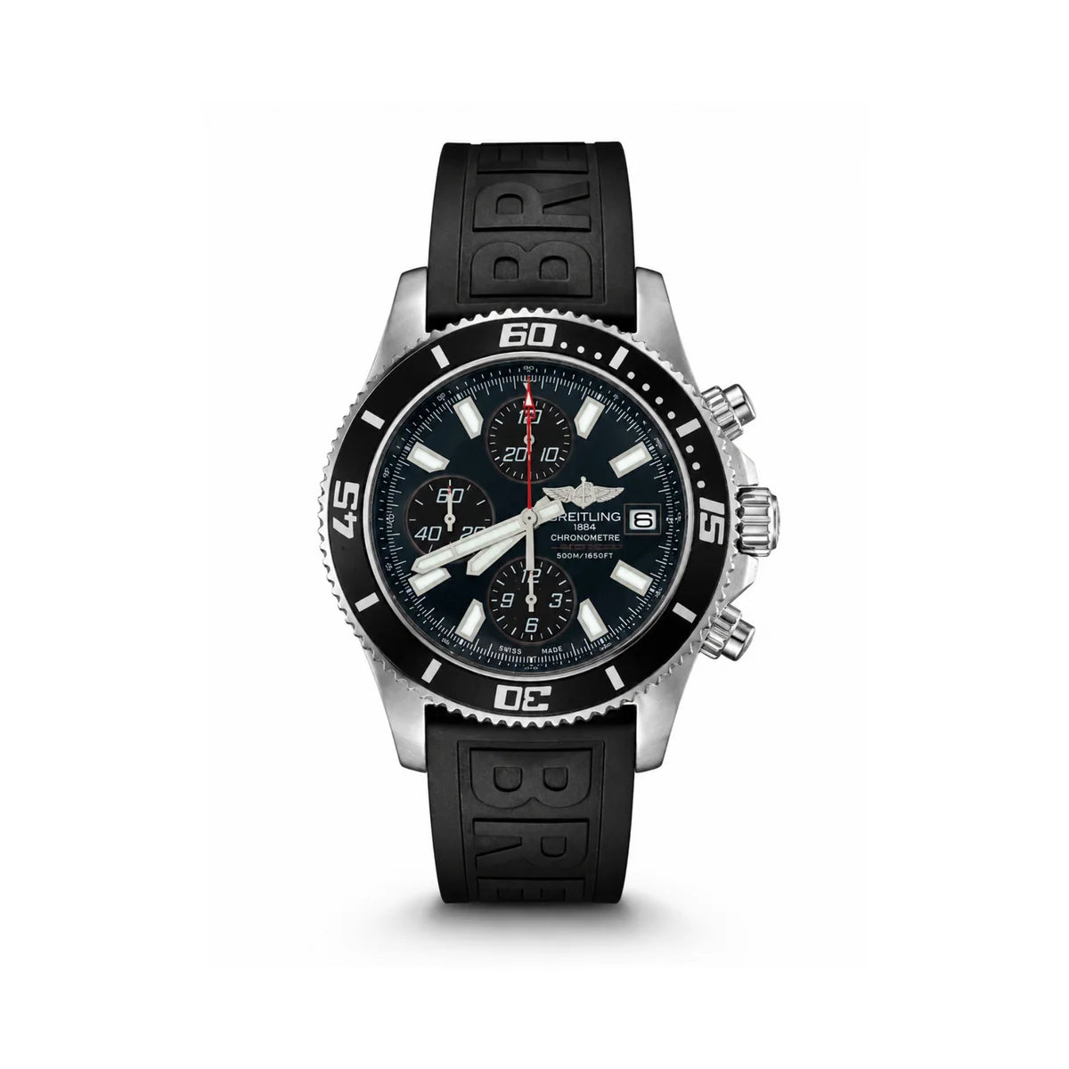 Breitling Chronograph Style Watch with Rubber Strap