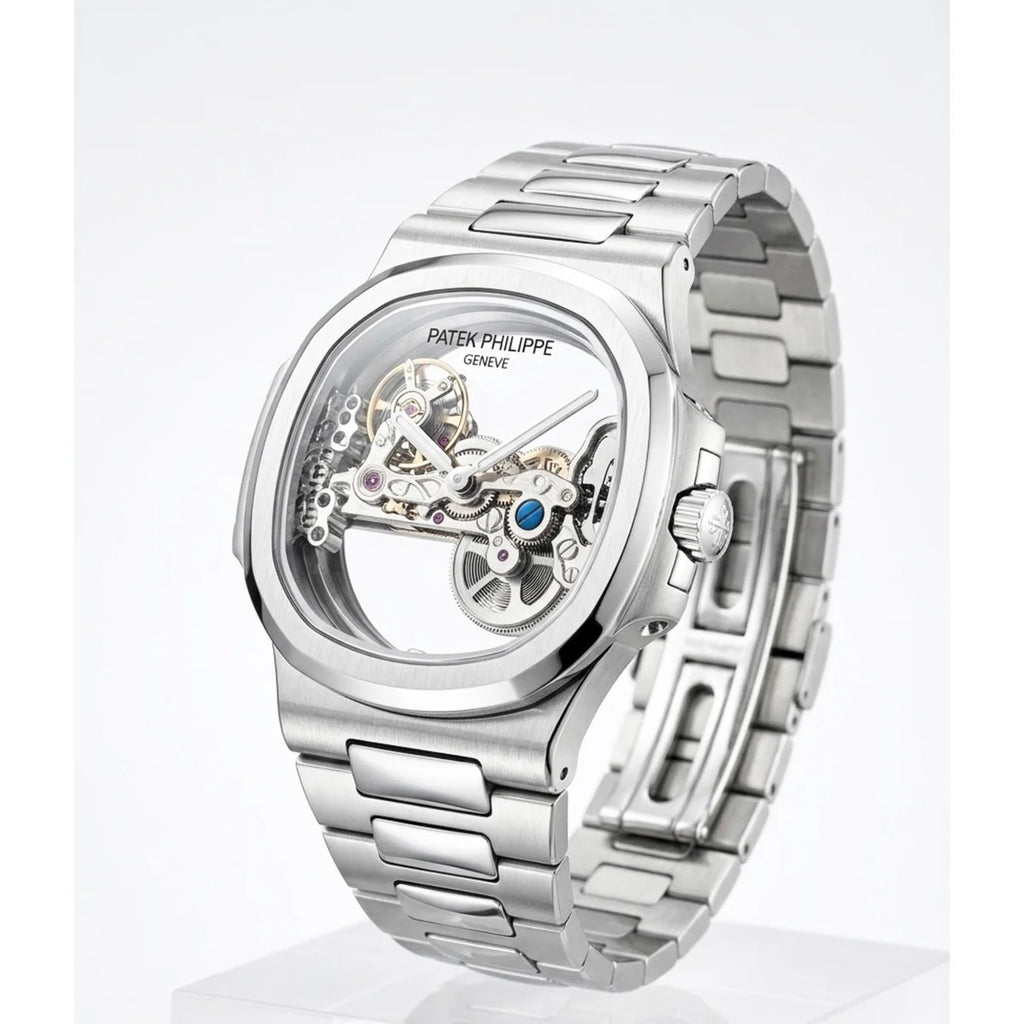 Patek Philippe Nautilus Skeleton Dial Swiss Automatic Silver Edition